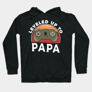 Papa Leveled Up To Pregnancy Announcement Controller Hoodie